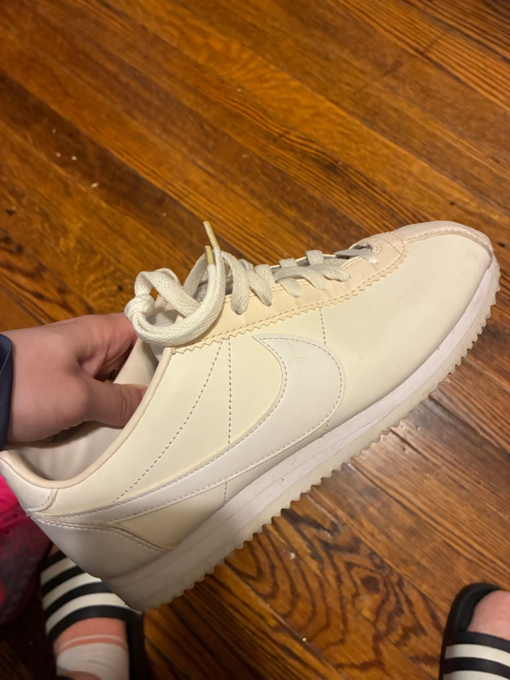 Nike Leather Sneakers in Cream/Off-White